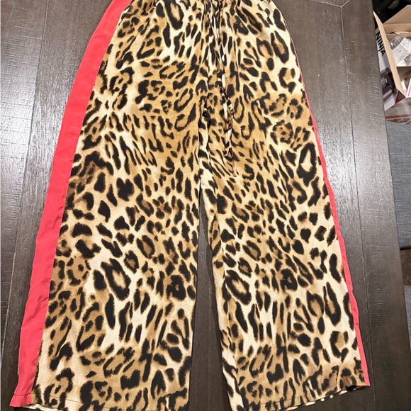 Leopard Print Pants with Red Stripe - Picture 2 of 7